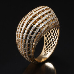 Gold Diamond Rings Jewelry Luxury Shine Unique Artistic Style Sparkle Expensive Elegant Glamour Handcrafted Modern Fashion Bright Ornate Exclusive 