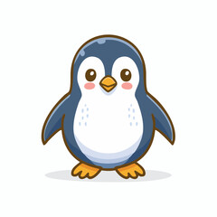 Adorable and Cheerful Cartoon Penguin Character on a Clean White Background Illustration