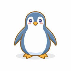 Obraz premium Charming cartoon penguin illustration with soft pastel colors and gentle shading