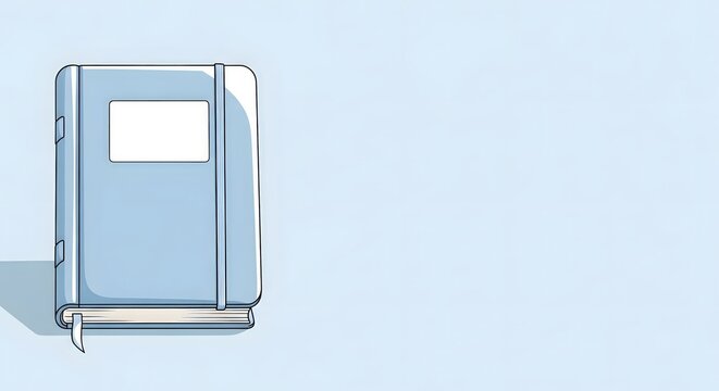 Light blue notebook with simple lines on a plain background, light blue notebook is useful for reminders. Light blue notebook can be useful in presentations and other commercial usages.