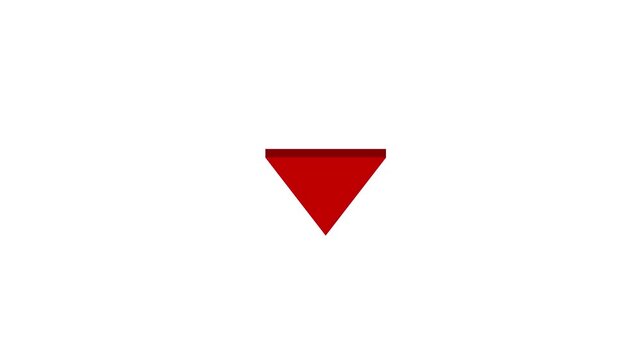 Looping animation of red triangle arrow pin bouncing
