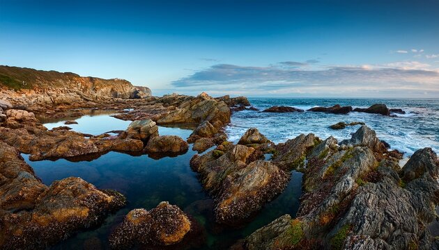 rocky coastline with tide pools