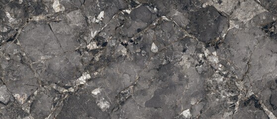 Dark grey cracked marble texture background seamless pattern