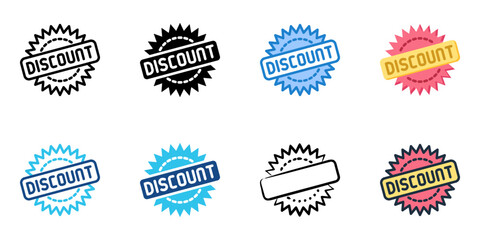 Discount icon set multiple style collection 
