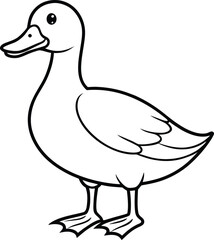 Duck illustration isolated on white background, a common waterfowl in many habitats