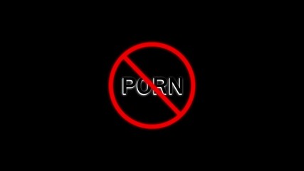 No Porn Prohibited sign of Porn Adult Contents Warning Sign with Mobile Phone Vector, 18 Plus Mature Contents Explicit contents Symbol No porn Shadow style icon. Motion Graphic.