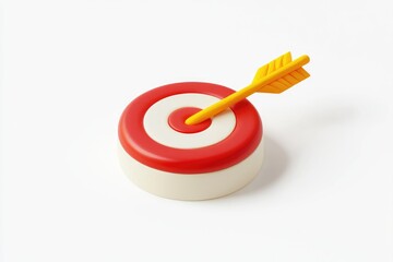Red and white target with yellow arrow