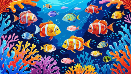 seamless background with fishes