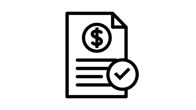 Approved invoice vector icon financial document payment confirmation