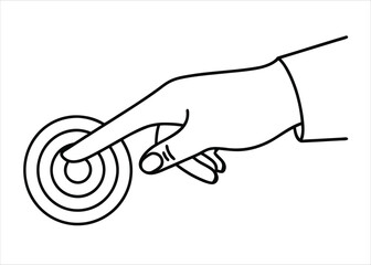 Professional businesswoman hand demonstrating a clear direction towards a strategic goal or objective with precision