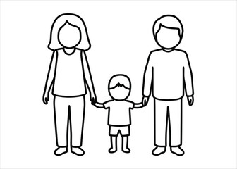 Heartwarming sketch illustrating a parent and child sharing a tender moment of love and connection through simple linework art