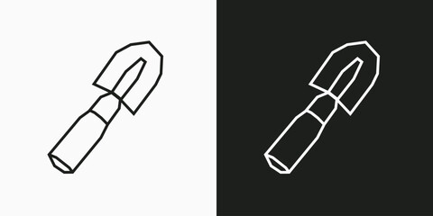 Shovel Icons with Black and White Line Art in a Cutout Style
