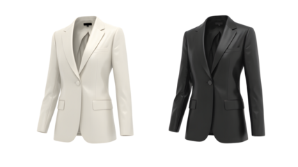 Elegant professional black and white blazer for modern confident businesswoman