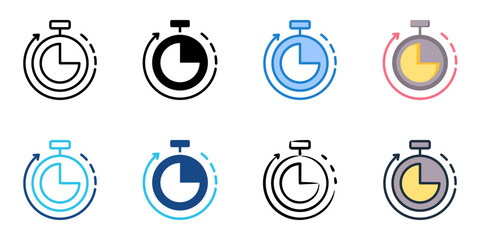 Countdown icon set multiple style collection 
