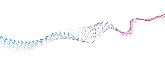 Flowing Dot Wave halftone gradient pattern on transparent background	
