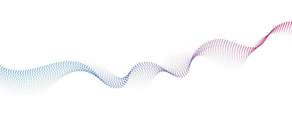 Flowing Dot Wave halftone gradient pattern on transparent background	
