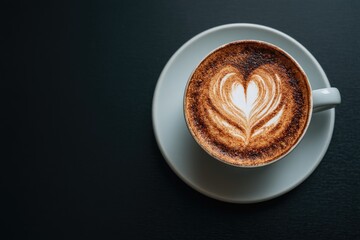 Latte art heart atop a cup of cappuccino