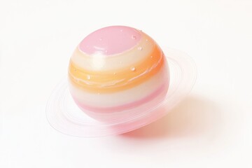 Pastel planet with a ring, vibrant colors