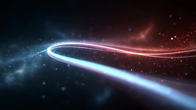 Red and Blue Light Intersecting Colliding Energy Surging