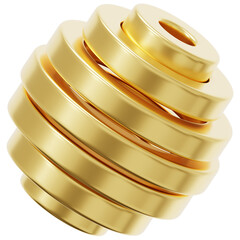 3D Gold Gear Stack Icon