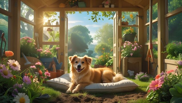 dog in a garden