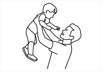 Joyful father engaged in playtime with his young child creating a heartwarming family moment for advertising and promotional use