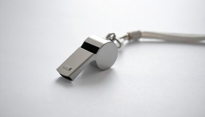 A handmade felt whistle placed on a soft white background. Simple and minimal composition.