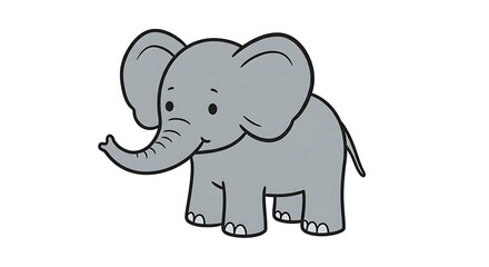 Obraz premium Baby elephant cartoon walking