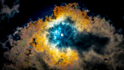 sun colorful cloud halo