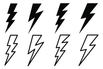 flash lightning icon. Electric Power and Thunder Icon.