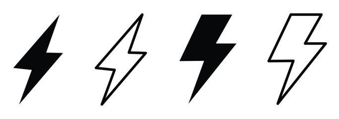 flash lightning icon. Electric Power and Thunder Icon.