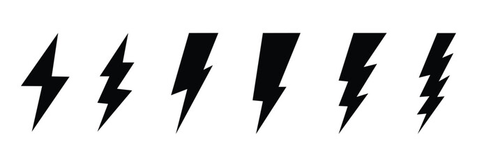 flash lightning icon. Electric Power and Thunder Icon.