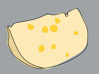Cheese in a continuous striped pattern