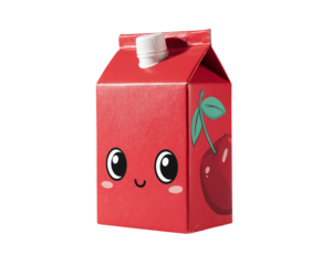 Red cartoon cherry juice box