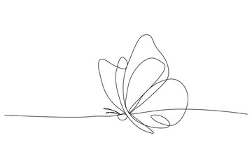Butterfly minimalist design drawn in a single line, perfect for contemporary prints, branding, or serene wall posters