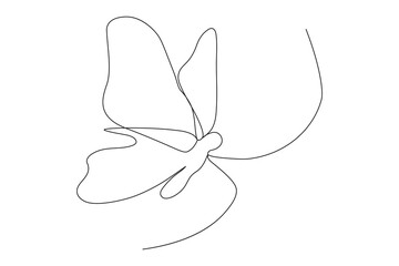 Abstract minimalist butterfly design created with a single continuous line, ideal for prints, logos, or zen art projects