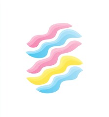 Fototapeta premium Abstract design with overlapping, wavy, pastel-colored shapes