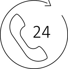 24 Hour Call Support Line Icon
