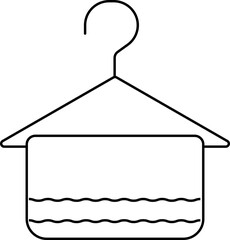 Towel on Hanger Icon for Bathroom or Laundry