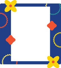 Colorful Decorative Border Frame with Floral Accents