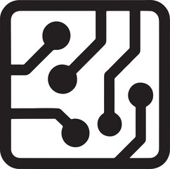 Silhouette of an electronic circuit board, perfect for technology, electronics, computing, and hardware design.