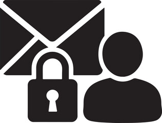 Silhouette of an email encryption lock, symbolizing secure messaging, privacy, and protected digital communication.
