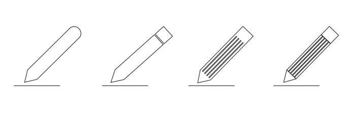 Edit icon set. Black edit document icon. Edit text icon. Two and Four pencil. Eps 10