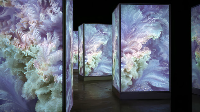 recursive void wrapped in mirrored textile