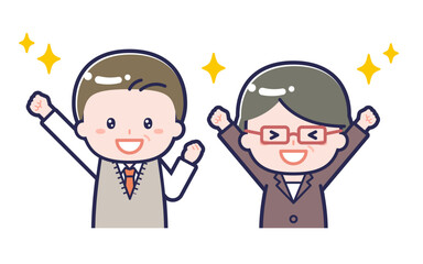 中年の会社員／2人組／男女 03