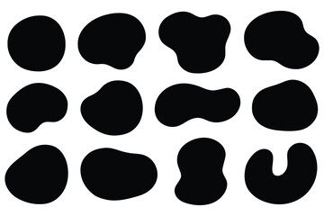 Abstract Black Blob Shapes Silhouette