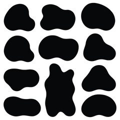 Silhouette Set of Abstract Organic Shapes for Design