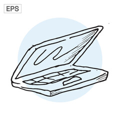 Hand-drawn Laptop Illustration graphic vector