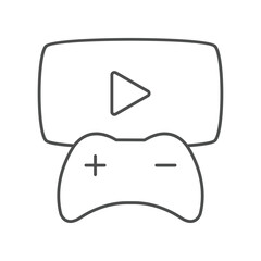 Fototapeta premium YouTube Gaming thinline icon , vector, pixel perfect, illustrator file 