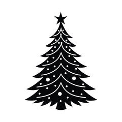Minimal Christmas Tree Silhouette Vector Design